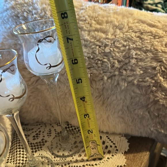 LE Smith Trio set of votive/ sherry holders - flying dove design w/gold accents - Picture 5 of 7